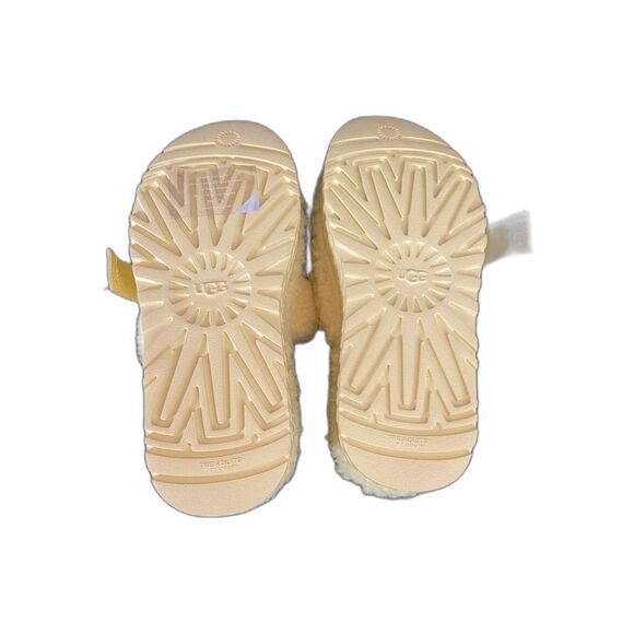 Womens US 6 UGG Fluffita Slide Platform Sandel Curly Wool Slip on Strap Yellow - Picture 4 of 8